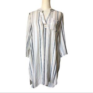 Cure striped 3/4 sleeve shirt dress or tunic NWT size medium